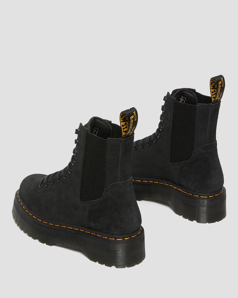 Black Women's Dr Martens Jadon Nubuck Leather Platform Boots | CA 241YXF